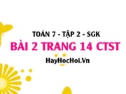 Bài 2 trang 14 Toán 7 Tập 2 Chân trời sáng tạo